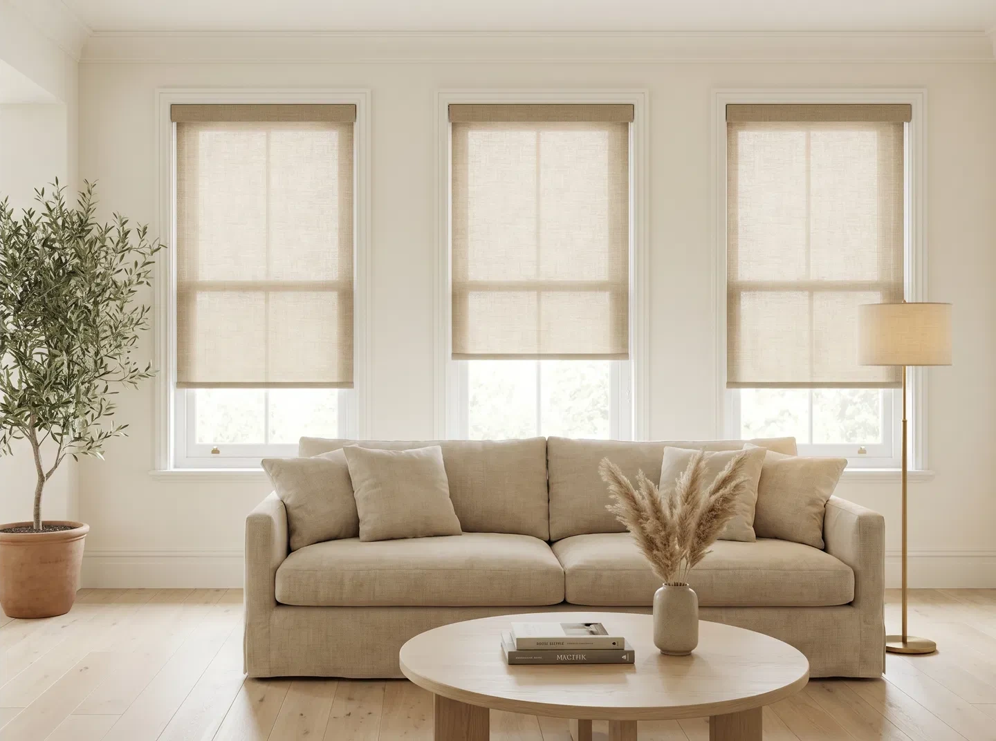 Custom roller shades installed in Raleigh NC home